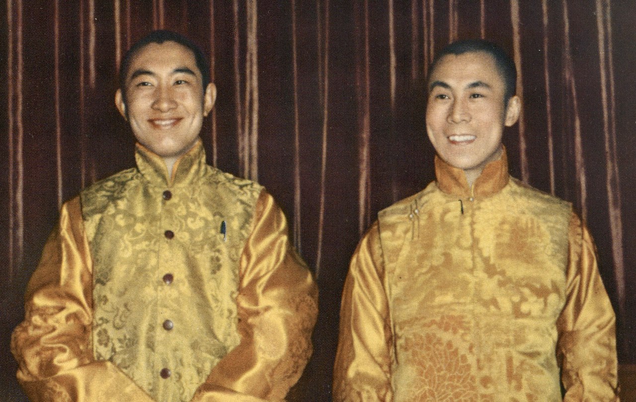 The 14th Dalai Lama aged 20, with Panchen Lama.